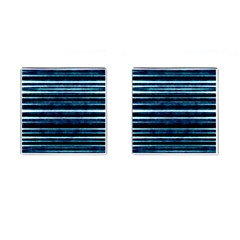 Bandes Peinture Bleu Profond Cufflinks (square) by kcreatif