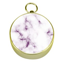 White Marble Violet Purple Veins Accents Texture Printed Floor Background Luxury Gold Compasses by genx