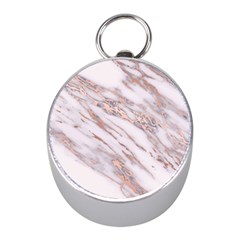 Marble With Metallic Rose Gold Intrusions On Gray White Stone Texture Pastel Pink Background Mini Silver Compasses by genx