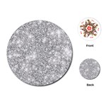 Silver and white Glitters metallic finish party texture background imitation Playing Cards Single Design (Round) Front