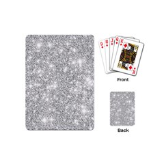 Silver And White Glitters Metallic Finish Party Texture Background Imitation Playing Cards Single Design (mini) by genx