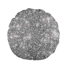 Silver And White Glitters Metallic Finish Party Texture Background Imitation Standard 15  Premium Flano Round Cushions by genx