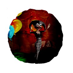 Cute Little Harlequin Standard 15  Premium Round Cushions by FantasyWorld7