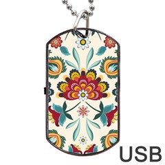 Baatik Print  Dog Tag Usb Flash (one Side) by designsbymallika