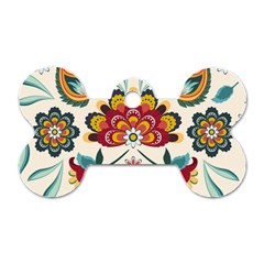 Baatik Print  Dog Tag Bone (one Side) by designsbymallika