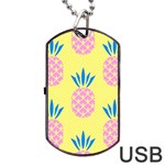 Summer Pineapple Seamless Pattern Dog Tag USB Flash (Two Sides) Front