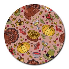 Thanksgiving Pattern Round Mousepads by Sobalvarro
