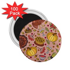 Thanksgiving Pattern 2 25  Magnets (100 Pack)  by Sobalvarro