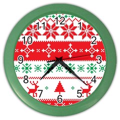 Ugly Christmas Sweater Pattern Color Wall Clock by Sobalvarro