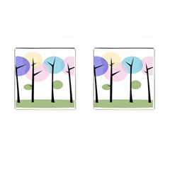 Forest Trees Nature Plants Cufflinks (square) by HermanTelo