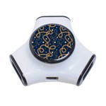 GOLDEN CHAIN PATTERN 3-Port USB Hub Front