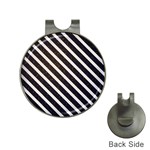 silver stripes pattern Hat Clips with Golf Markers Front
