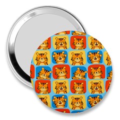 Cute Tiger Pattern 3  Handbag Mirrors by designsbymallika