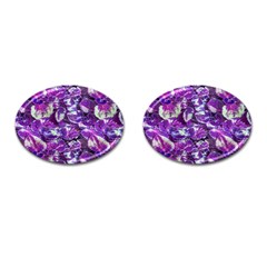 Botanical Violet Print Pattern 2 Cufflinks (oval) by dflcprintsclothing