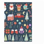 Vector Set Cute Christmas Elements Santa Penguin Deer Bear Fox Owl Trees Snowman Bird Angel More Large Garden Flag (Two Sides) Back