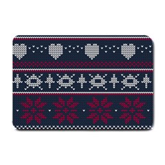 Beautiful Knitted Christmas Pattern Small Doormat  by Vaneshart