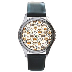 Animal Patterns Safari Round Metal Watch by Vaneshart