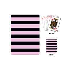 Black And Light Pastel Pink Large Stripes Goth Mime French Style Playing Cards Single Design (mini) by genx