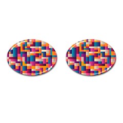 Abstract Geometry Blocks Cufflinks (oval) by Bajindul