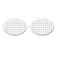 Aesthetic Black And White Grid Paper Imitation Cufflinks (oval) by genx