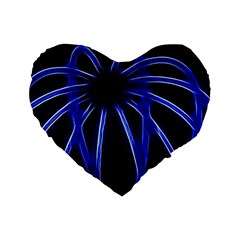 Light Effect Blue Bright Design Standard 16  Premium Heart Shape Cushions by HermanTelo