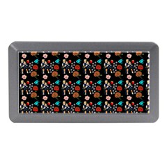 Retro Girls Dress In Black Pattern Black Memory Card Reader (mini) by snowwhitegirl