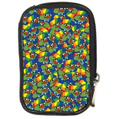 Clown World Pepe The Frog Honkhonk Meme Kekistan Funny Pattern Blue  Compact Camera Leather Case by snek