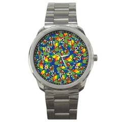 Clown World Pepe The Frog Honkhonk Meme Kekistan Funny Pattern Blue  Sport Metal Watch by snek