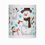 Christmas Snowman Seamless Pattern White Mugs Center