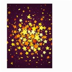 Colorful Confetti Stars Paper Particles Scattering Randomly Dark Background With Explosion Golden St Large Garden Flag (Two Sides) Front