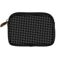 Damiers Abstrait Gris/noir Digital Camera Leather Case by kcreatif