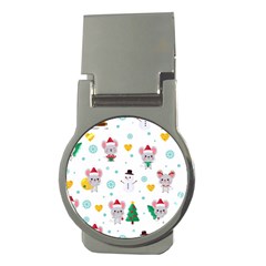 Christmas Seamless Pattern With Cute Kawaii Mouse Money Clips (round)  by Vaneshart