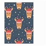 Cute Deer Heads Seamless Pattern Christmas Large Garden Flag (Two Sides) Back