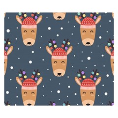 Cute Deer Heads Seamless Pattern Christmas Double Sided Flano Blanket (small)  by Vaneshart