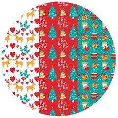 Funny Christmas Pattern Hohoho Wooden Bottle Opener (round) by Vaneshart