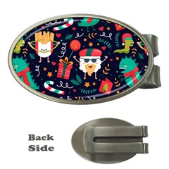 Colorful Funny Christmas Pattern Money Clips (oval)  by Vaneshart