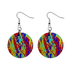 Multicolored Vibran Abstract Textre Print Mini Button Earrings by dflcprintsclothing