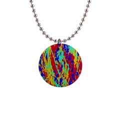 Multicolored Vibran Abstract Textre Print 1  Button Necklace by dflcprintsclothing