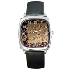 Old Embroidery 1 2 Square Metal Watch by bestdesignintheworld