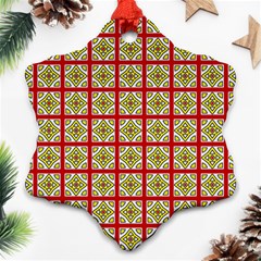 Df Hackberry Grid Snowflake Ornament (two Sides) by deformigo