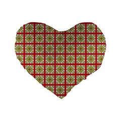 Df Hackberry Grid Standard 16  Premium Flano Heart Shape Cushions by deformigo