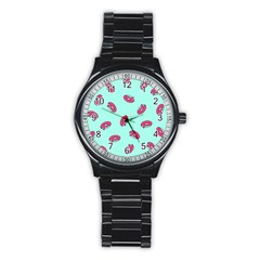 Donuts Pattern Food Colourful Stainless Steel Round Watch by Vaneshart