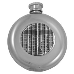 Architecture Structure Glass Metal Round Hip Flask (5 Oz) by Vaneshart
