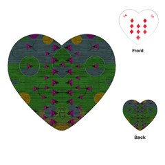 Happy Flower Fish Living In Peace On The Reef Playing Cards Single Design (heart) by pepitasart