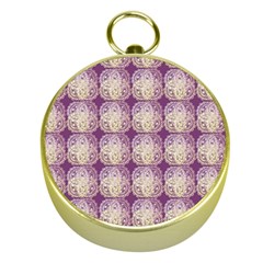 Doily Only Pattern Purple Gold Compasses by snowwhitegirl