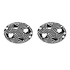 Black And White Crazy Pattern Cufflinks (oval) by Sobalvarro