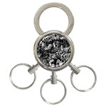 Graffiti Abstract Collage Print Pattern 3-Ring Key Chain Front