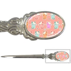 Cute Kawaii Kittens Seamless Pattern Letter Opener by Vaneshart