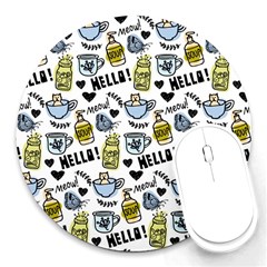 Everyday Things Pattern Round Mousepads by Vaneshart