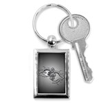 Decorative Clef, Zentangle Design Key Chain (Rectangle) Front
